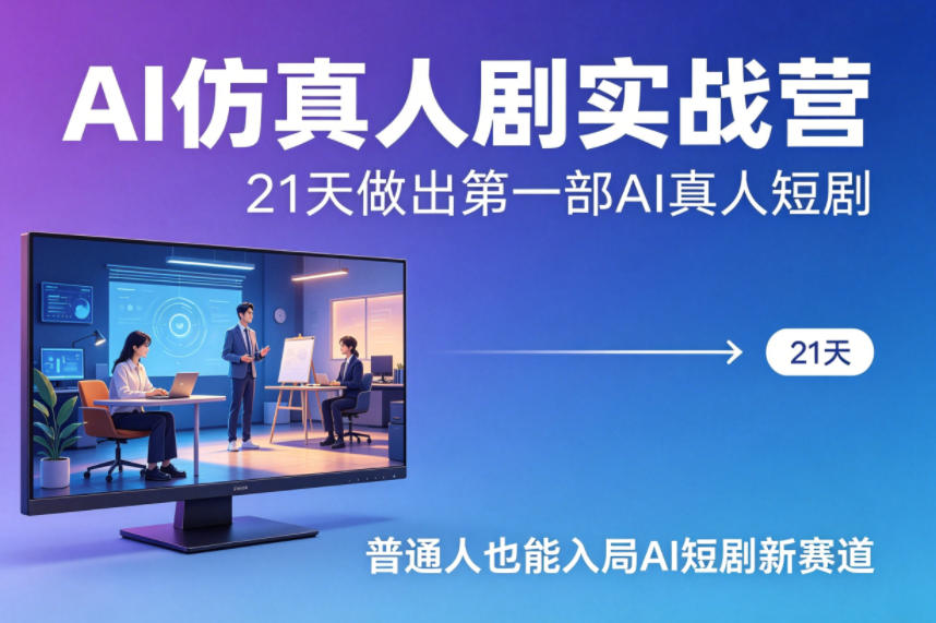 AI仿真人剧实战营，21天做出第一部AI真人短剧，普通人也能入局AI短剧新赛道-星鸦资源