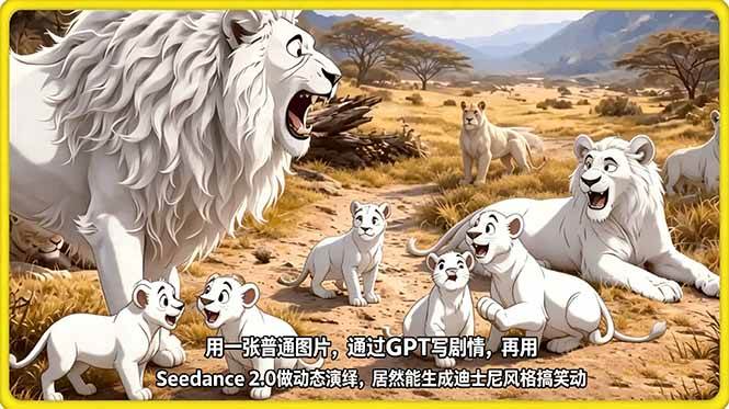 （18137期）用一张普通图片，通过GPT写剧情，再用Seedance 2.0做动态演绎，居然能生成迪士尼风格搞笑动画-星鸦资源