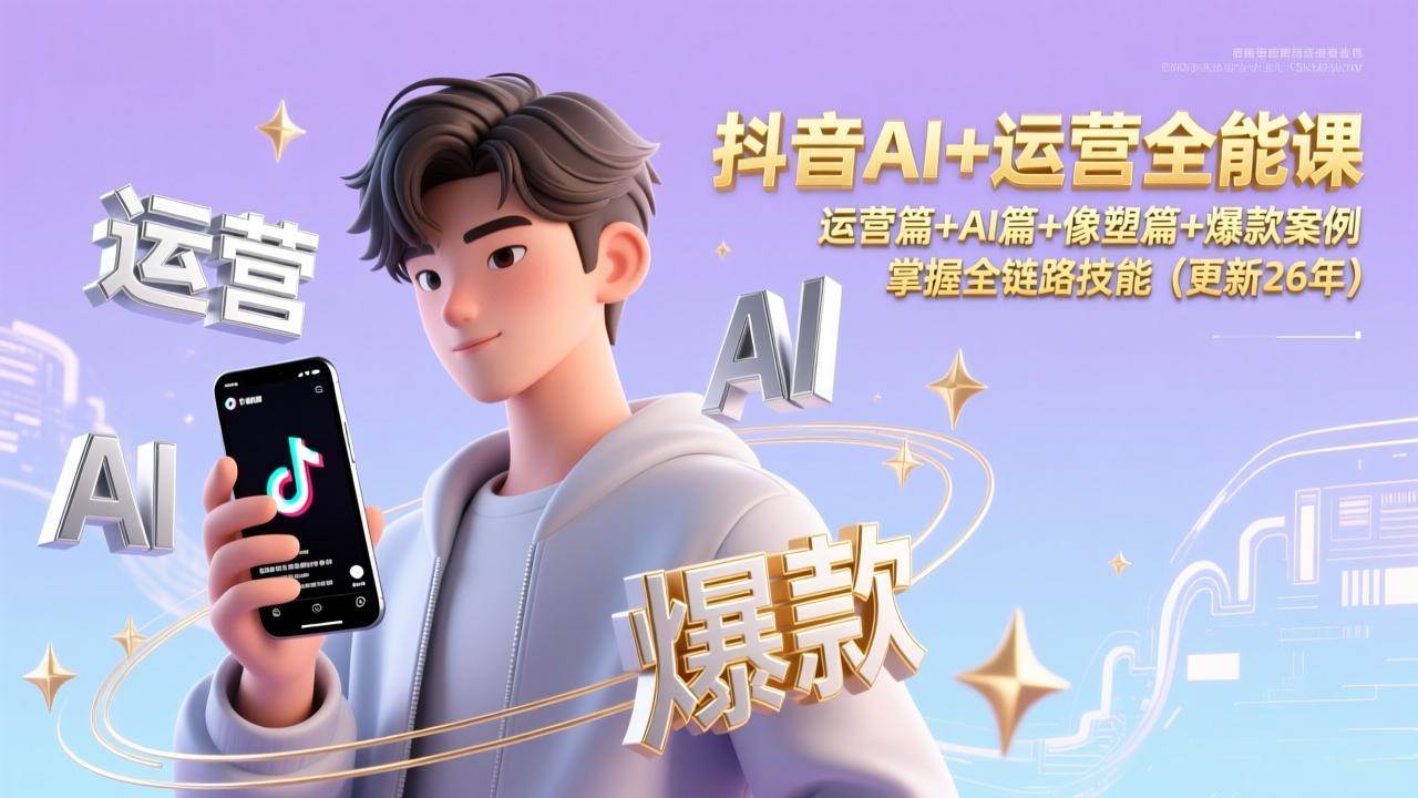 （17078期）抖音AI+运营全能课，运营篇+AI篇+像塑篇+爆款案例，掌握全链路技能（更新26年）-星鸦资源