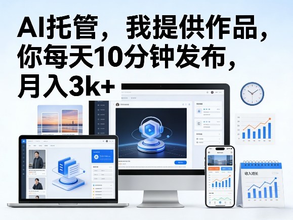 公众号AI托管，我提供作品，你每天10分钟发布，月入3k+【揭秘】-星鸦资源