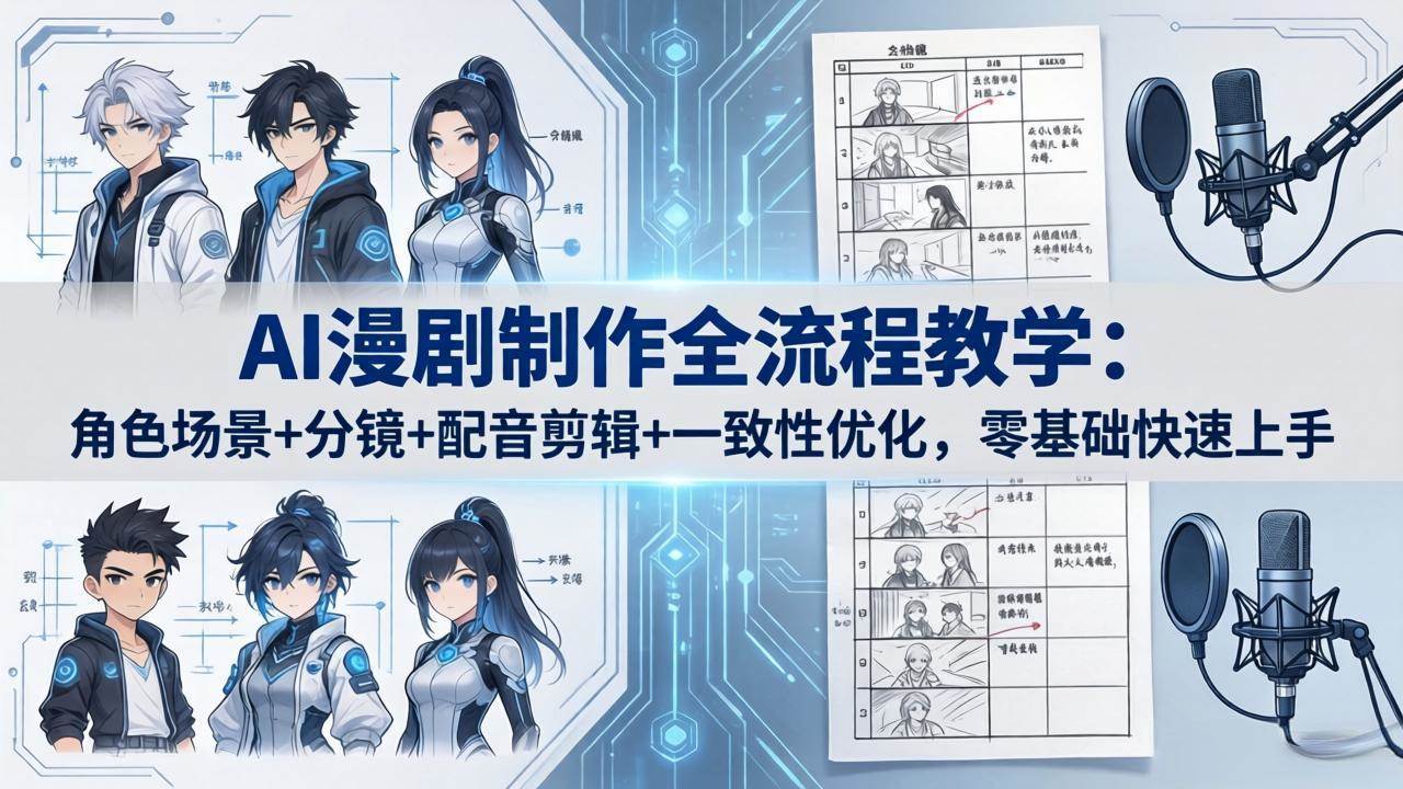 （18090期）AI漫剧制作全流程教学：角色场景+分镜+配音剪辑+一致性优化，零基础快速上手-星鸦资源