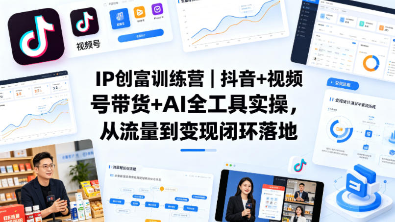 IP创富训练营｜抖音+视频号带货+AI全工具实操，从流量到变现闭环落地-星鸦资源