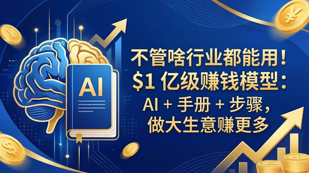 （18055期）不管啥行业都能用！$1 亿级赚钱模型：AI + 手册 + 步骤，做大生意赚更多-星鸦资源